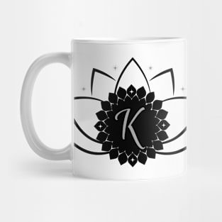 K - Lotus Flower Monogram Mug